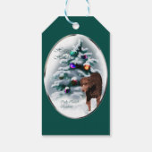 Krullende kerst met wederkerigheid cadeaulabel (Achterkant)