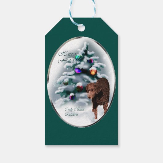 Krullende kerst met wederkerigheid cadeaulabel (Achterkant)