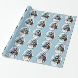 Krullende kerst met wederkerigheid cadeaupapier