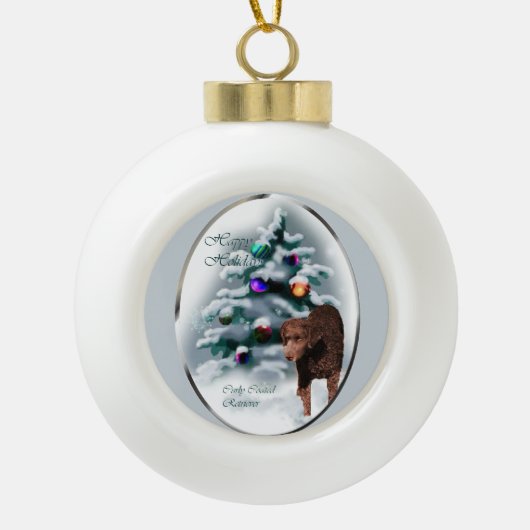 Krullende kerst met wederkerigheid keramische bal ornament (Voorkant)