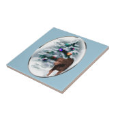 Krullende kerst met wederkerigheid tegeltje (Zijkant)