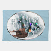 Krullende kerst met wederkerigheid theedoek (Horizontaal)