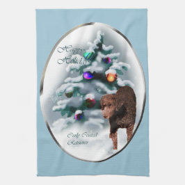 Krullende kerst met wederkerigheid theedoek