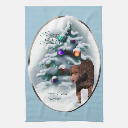 Krullende kerst met wederkerigheid theedoek (Verticaal)