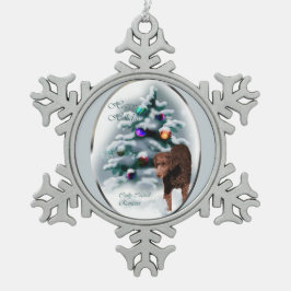 Krullende kerst met wederkerigheid tin sneeuwvlok ornament