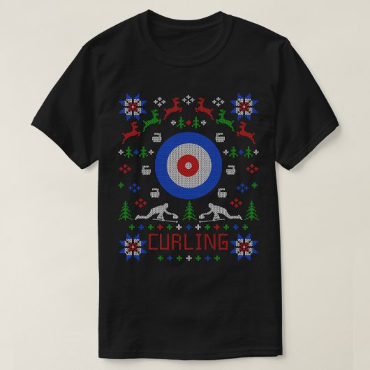 Krullende kerstkerst, lelijke kerstkeuken t-shirt (Design voorkant)