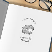 Krullende kleine schapenpluis rubberstempel