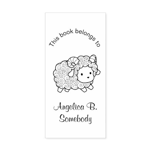 Krullende kleine schapenroodplaat rubberstempel (Afrduk)