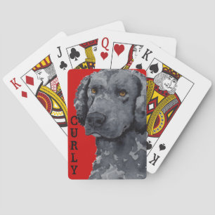 Krullende kleurblokafspeelkaarten met achtergrondc pokerkaarten