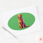 Krullende rugleuning ovale sticker (Envelop)