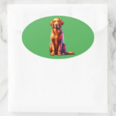 Krullende rugleuning ovale sticker (Tas)