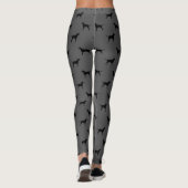 Krullende rugleuning van hond Silhouettes Patroon Leggings (Achterkant)
