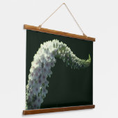 krullende witte wilde bloem hangend wandkleed (Gebogen)