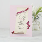 Krulpapier 40e verjaardag uitnodigen kaart (Staand voorkant)