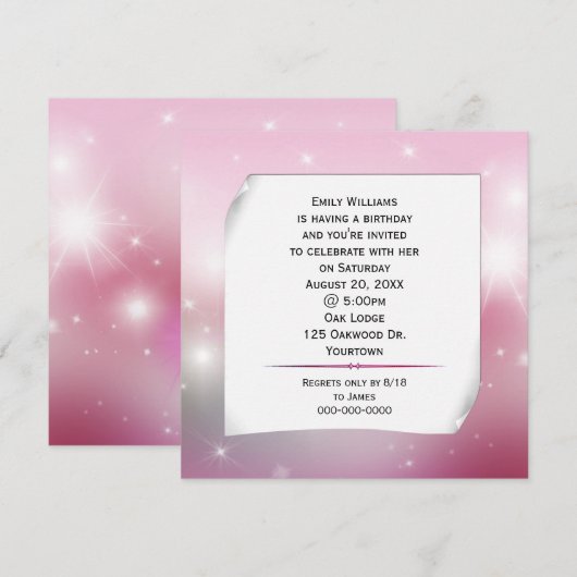 Krulpapier op de sterren van Bokeh Kaart (Voorkant / Achterkant)