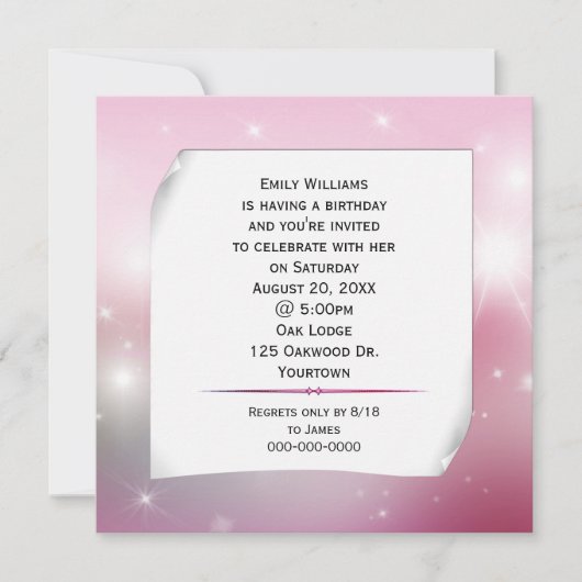 Krulpapier op de sterren van Bokeh Kaart (Voorkant)