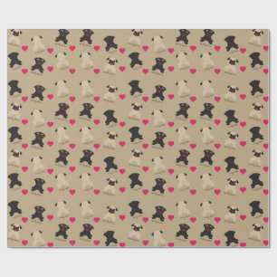 Krulstaarten, vierkante vlakken, opgeruimd papier