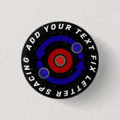 Krulstoon die als de baan van de aarde draait ronde button 3,2 cm (Voorkant)