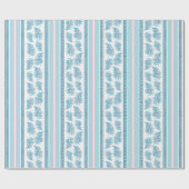 Krulzoom Streep in Roze en Aqua Cadeaupapier (Vlak)