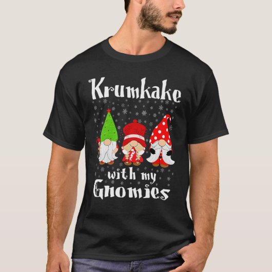 Krumkake With My Gnomies - Norwegian Waffle Cookie T-shirt (Voorkant)