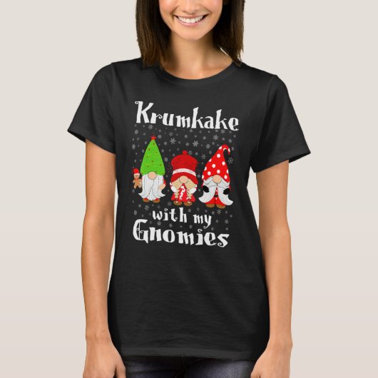 Krumkake With My Gnomies - Norwegian Waffle Cookie T-shirt (Voorkant)