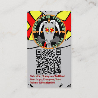 Krunzy.com en Death Goat Biz-kaarten met QR-codes Visitekaartje
