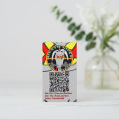 Krunzy.com en Death Goat Biz-kaarten met QR-codes Visitekaartje (Staand voorkant)