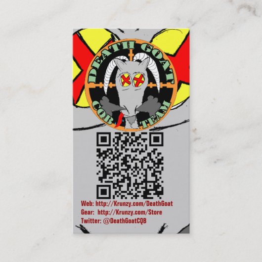 Krunzy.com en Death Goat Biz-kaarten met QR-codes Visitekaartje (Voorkant)