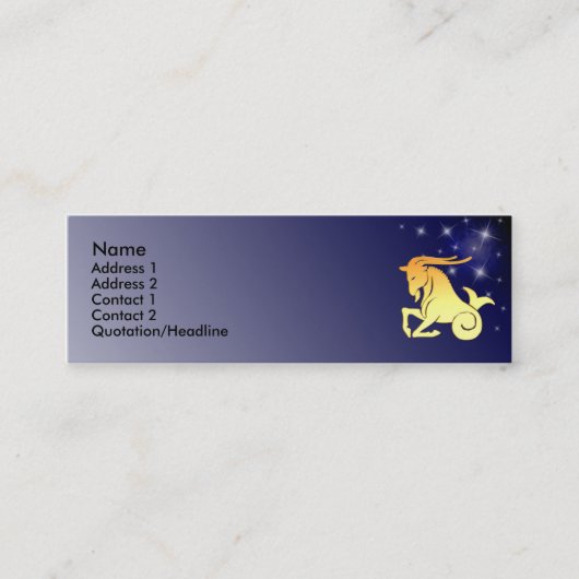 KRW Aangepaste Capricorn Zodiac Sign Profile Card Mini Visitekaartje (Voorkant)