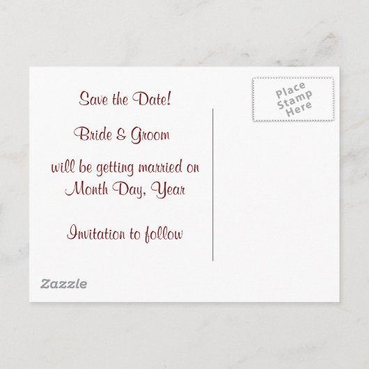 KRW Aangepaste gestileerde rode hart Sla de datum Aankondigingskaart (Achterkant)