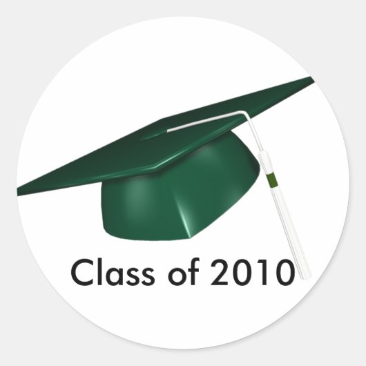 KRW Aangepaste groene Graduation Cap Ronde Sticker (Voorkant)