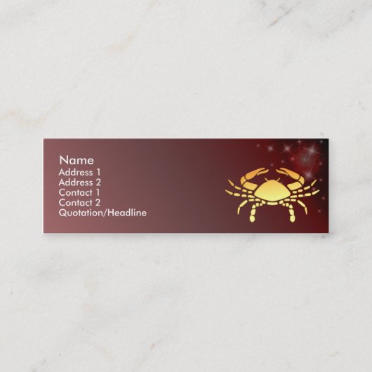 KRW Aangepaste kaart voor Zodiac-signalering met k Mini Visitekaartje (Voorkant)