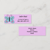 KRW Aangepaste kleurrijke vlinderafspeeldatum kaar Contactkaartje (Voorkant / Achterkant)