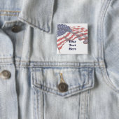 KRW aangepaste tekst Amerikaanse vlag Vierkante Button 5,1 Cm (In situ)