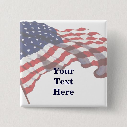 KRW aangepaste tekst Amerikaanse vlag Vierkante Button 5,1 Cm (Voorkant)