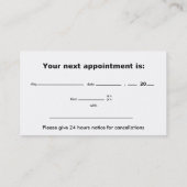 KRW Aanwijzing op maat Nail Salon Afsprakenkaartje (Achterkant)