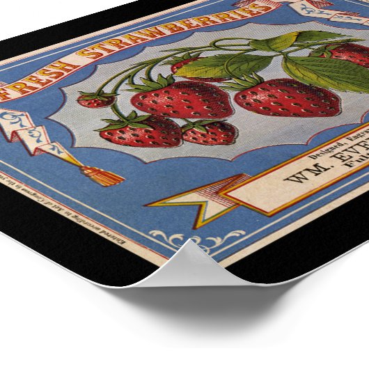 KRW Aardbeienetiket Poster (Hoek)