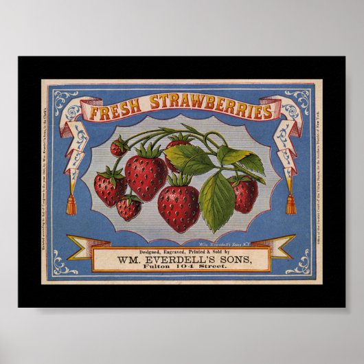 KRW Aardbeienetiket Poster (Voorkant)