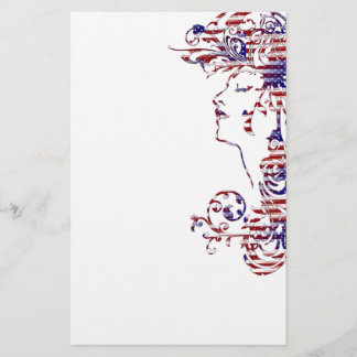 KRW American Beauty Patriotic Profile Stationery Briefpapier