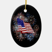 KRW American Flag Fireworks Ornament (Voorkant)