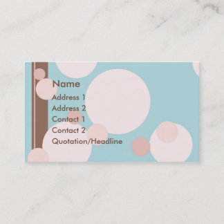 KRW Aqua Pink en bruine Stippen Aangepast Visiteka Visitekaartje