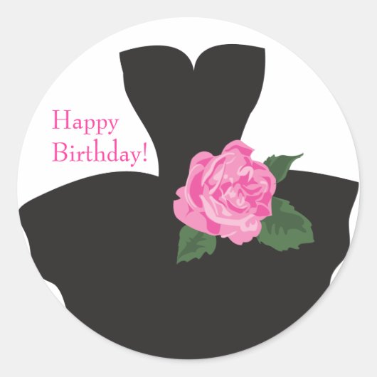 KRW Ballerina Roos Happy Birthday Sticker (Voorkant)