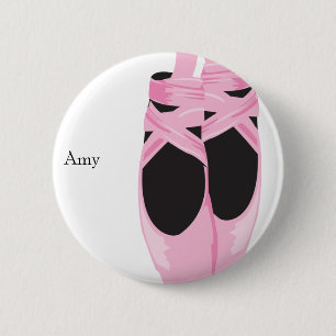 KRW Ballerina Shoes Custom Birthday Button Favor