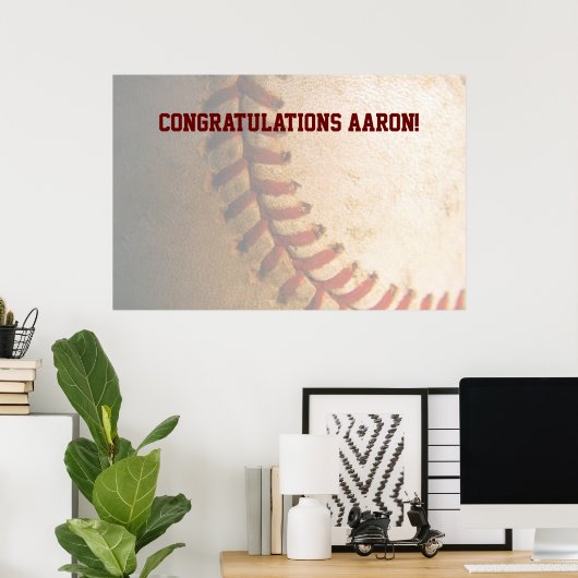 KRW Baseball Bar Mitzvah Autograaf Keepomwille Pos Poster (Thuiskantoor)