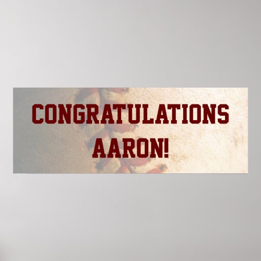 KRW Baseball Bar Mitzvah Gefeliciteerd banner Poster (Voorkant)