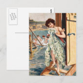 KRW  Beach Illustration Briefkaart (Voorkant / Achterkant)