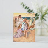 KRW  Beach Illustration Briefkaart (Staand voorkant)