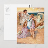 KRW  Beach Illustration Briefkaart (Voorkant / Achterkant)