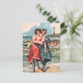 KRW  Beach Illustration Briefkaart (Staand voorkant)