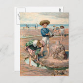 KRW  Beach Illustration Briefkaart (Voorkant / Achterkant)